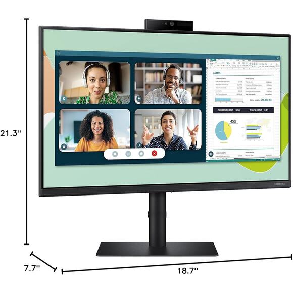 NWT Samsung 24" IPS Monitor w/ Webcam, Speakers, 75Hz, FreeSync, HDMI - Picture 1 of 11